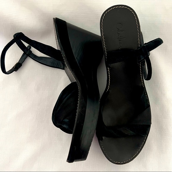 Cole Haan / Nike Air / Satin & Leather Black Wedge / πHPπ - Picture 4 of 12